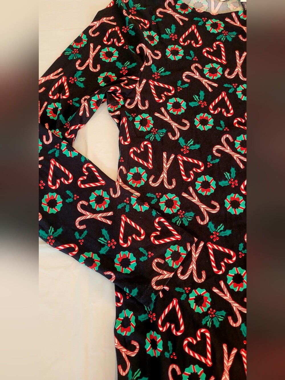 Derek Heart Black Holiday Dress/Shirt With Scrunchie - Picture 3 of 7
